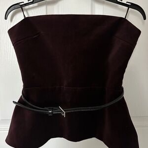SOLD‼️ zara belt velvet top